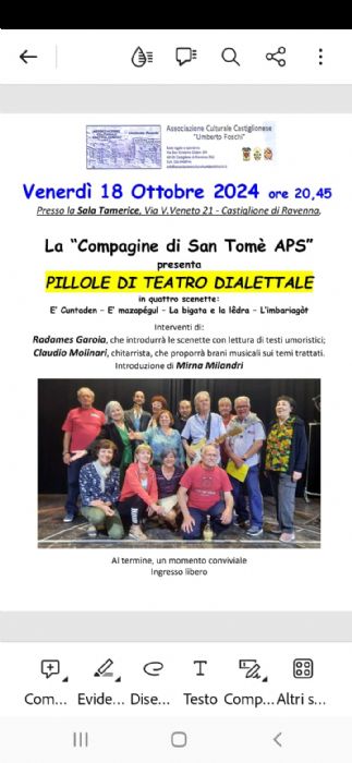 Commedia teatrale con Compagine di S. Tom e musiche di C. Molinari